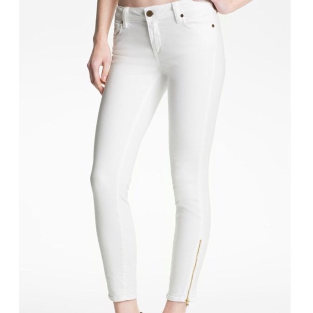 Paige Verduo White Jeans with ankle zipper